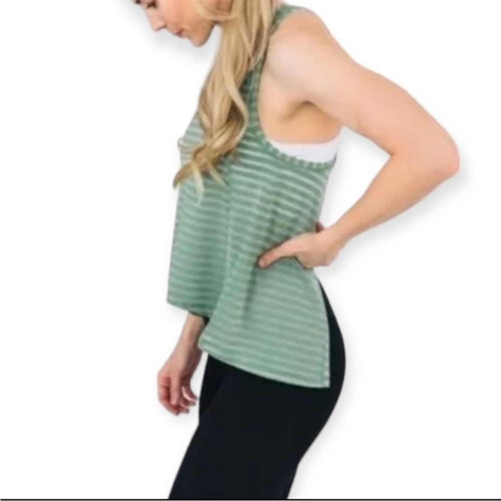 ZYIA Forest Nimbus Striped Tank Top